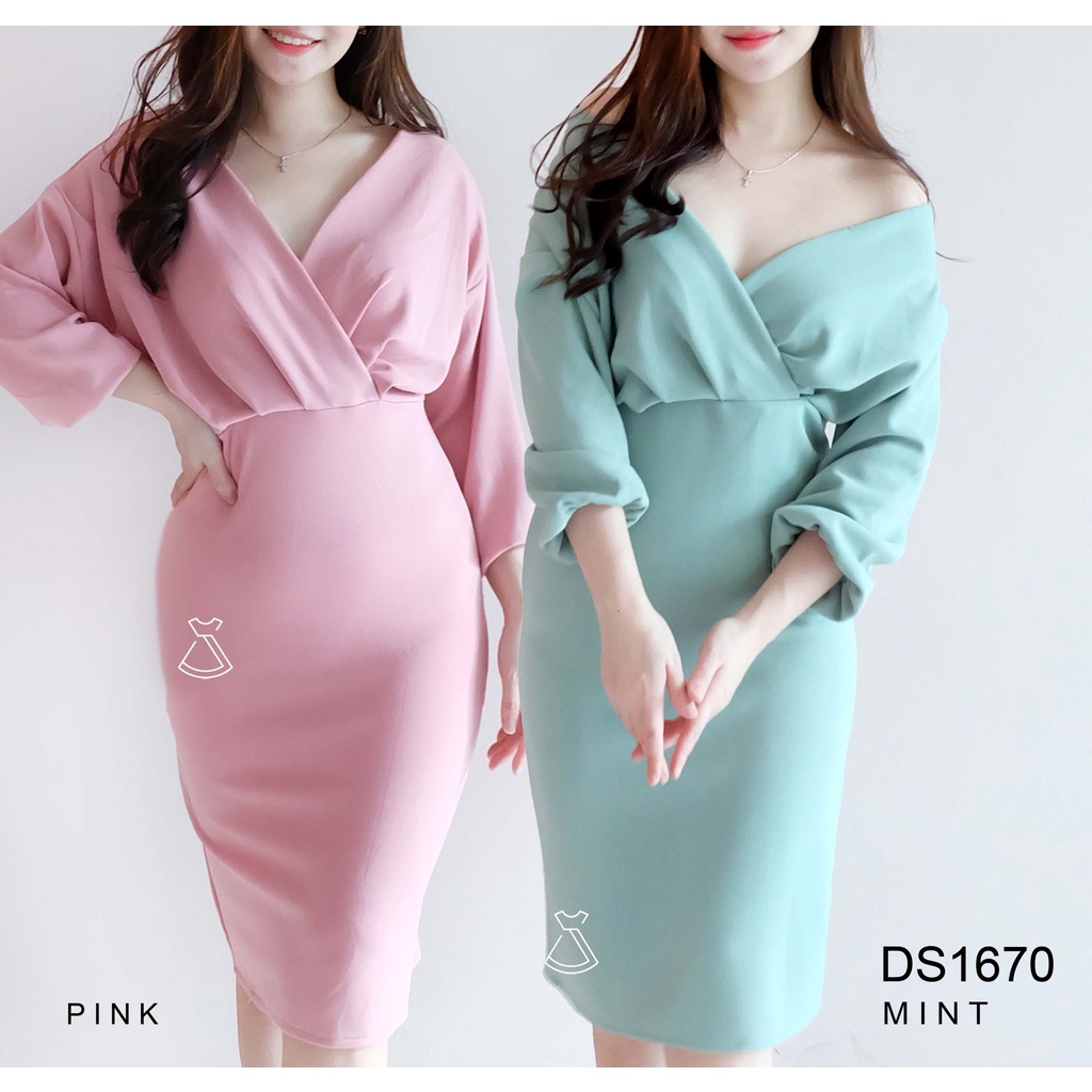 DS1670 - Dress Pesta Scuba Sepan Bodycon Slim Busui Friendly