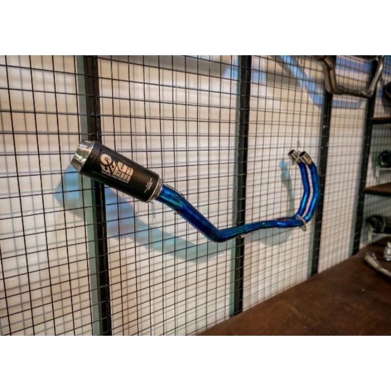 Knalpot villan ZX1 Blue full system cbr250 Ninja250 Mt25 R25