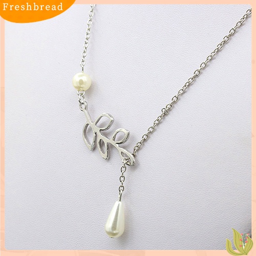 [TERLARIS]Women's Fashion Faux Pearl Hollow Leaves Branch Choker Short Bib Collar Necklace