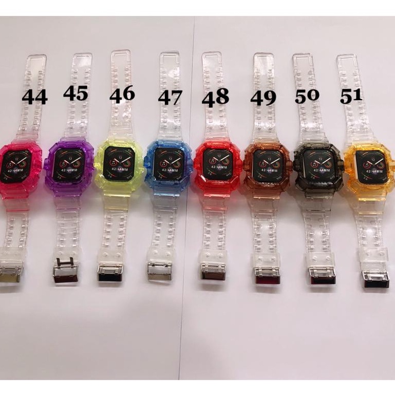 Strap Apple Watch Crystal Clear Soft Silicone Ukuran 38mm/40mm/41mm/ 42mm/44mm/49mm