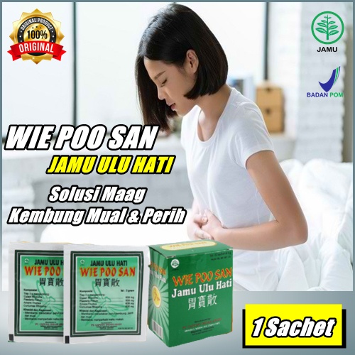 BPOM Obat maag akut dan nyeri ulu hati wie poo san 1 sachet obat herbal perut kembung begah