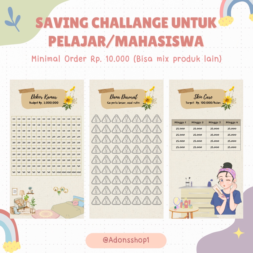 

Saving Challange Untuk Pelajar/Mahasiswa A6 A5