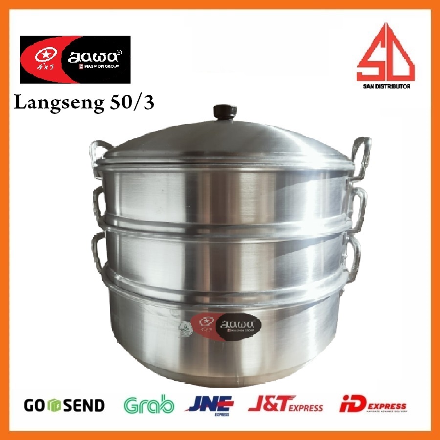 LANGSENG DJAWA 50 CM SUSUN 3 MASPION / dandang kukus 50cm / panci kukus