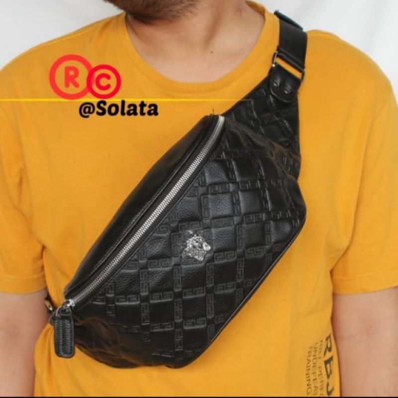 Tas Selempang Kulit Asli - Waistbag Kulit Asli Pria dan Wanita - Tas Pria