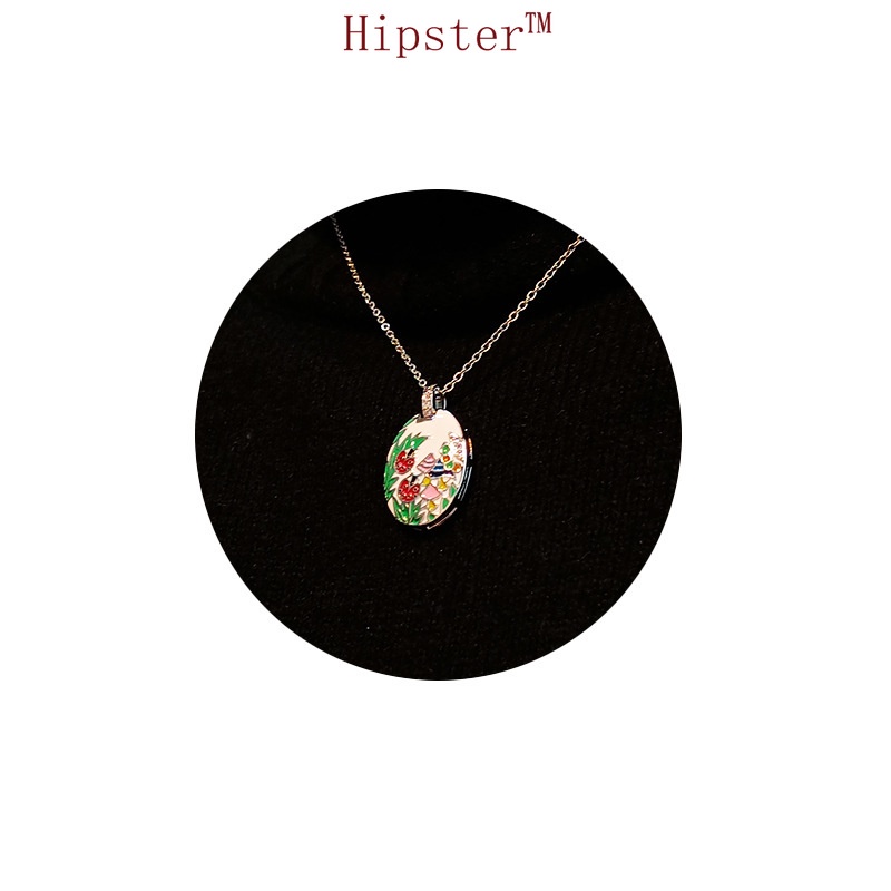 Hot Sale Funny Cute Cartoon Flower and Grass Colorful Enamel Pendant Necklace