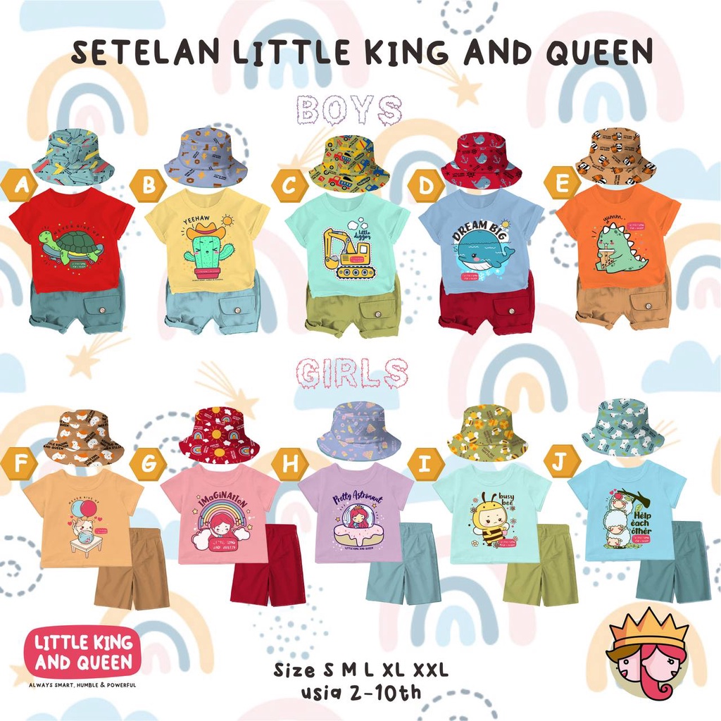 Set Daily Suit Free Bucket Hat Little King &amp; Queen