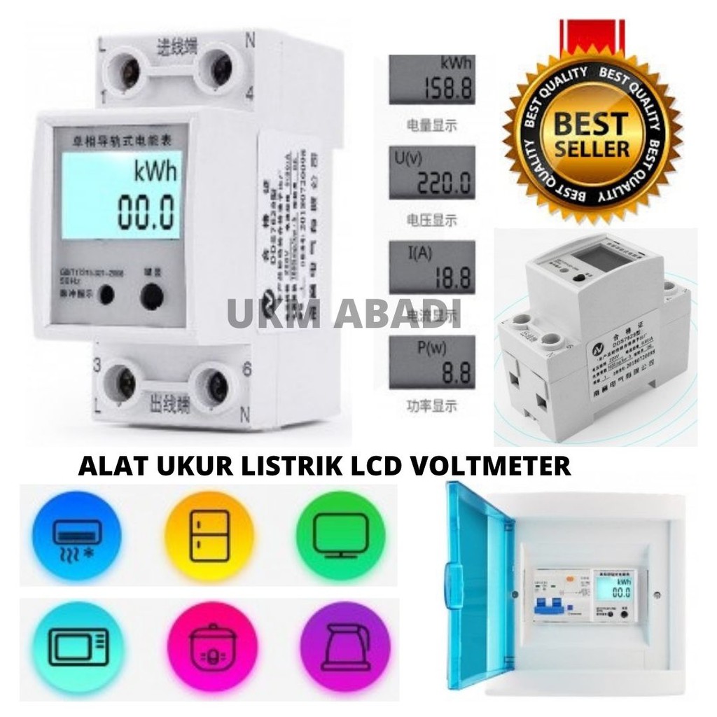 Alat Pengukur Listrik Smart LCD Power Voltmeter 220V 80A AV KWH  111147 OMHXBNWH