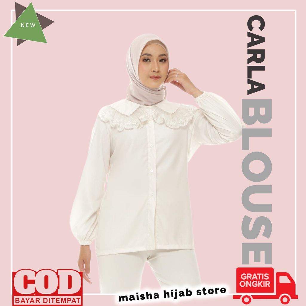 Baju Atasan Blouse Wanita Muslim Muslimah Import Polos Lengan Panjang Wanita Remaja Cewek Cewe Fashi