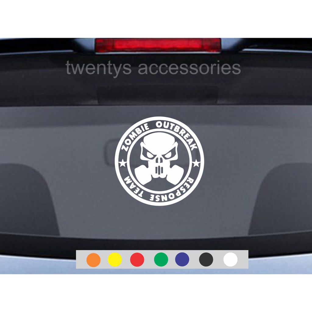 Stiker Kaca Mobil Sticker Zombie Outbreak Stiker Cutting