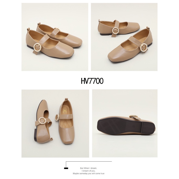 HELIVA JESSICA Sepatu Flat Ballerina Shoes Strap Bahan Kulit HV7700 Original Brand