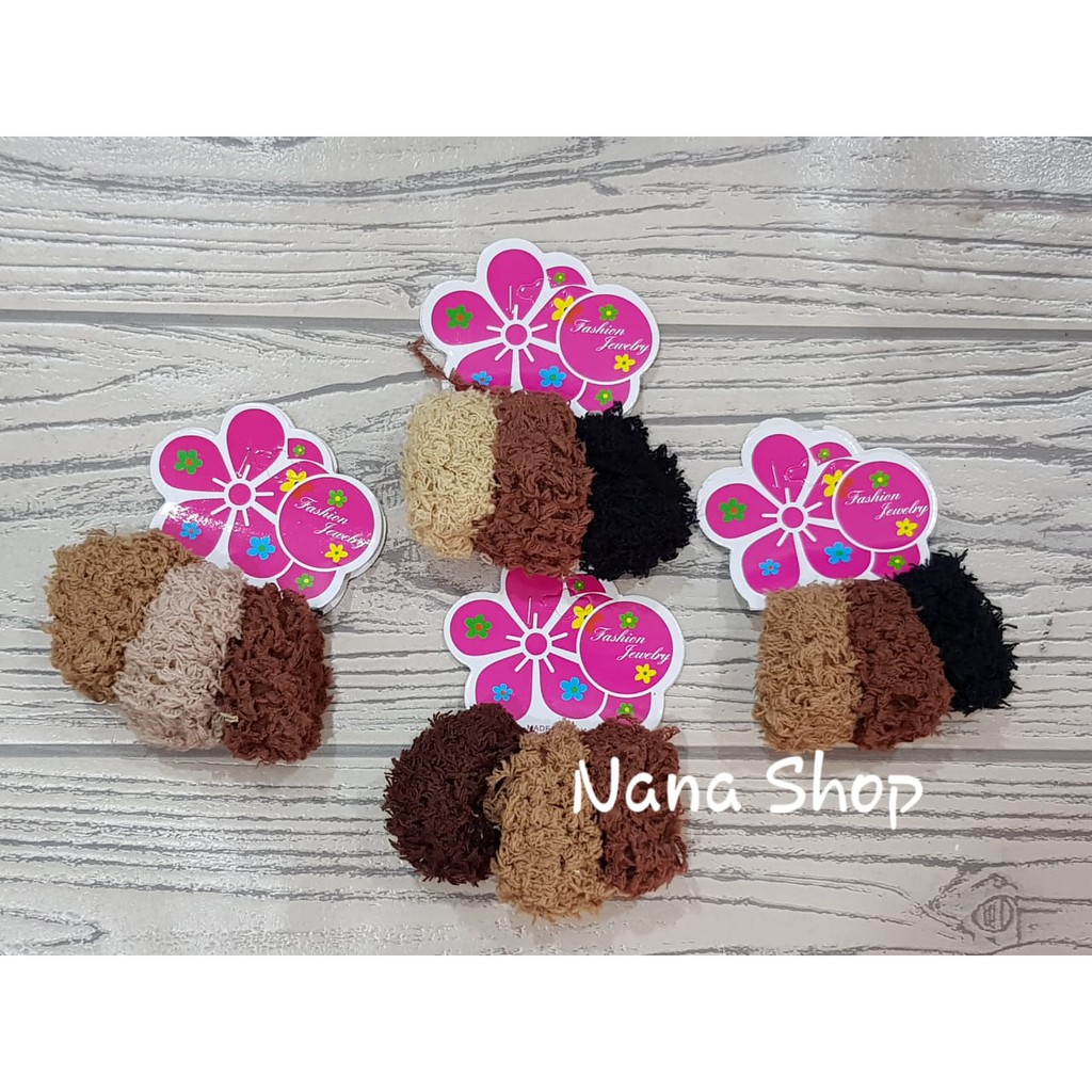 KARET DONAT SET 3 KAPAS WARNA/KUNCIR RAMBUT/IKAT RAMBUT/HAIRBAND-2