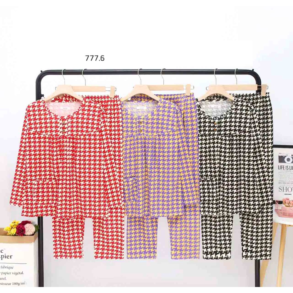 BEE - Stelan Baju Tidur Piyama Dewasa Lengan Panjang All Size Motif Lucu