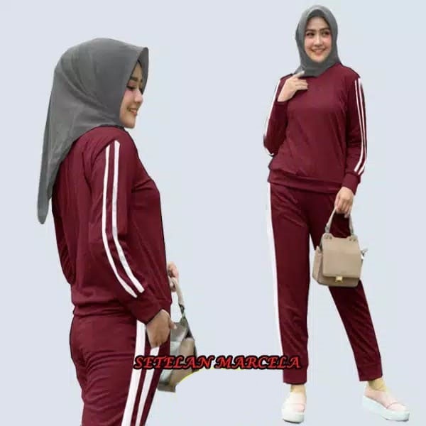 BO - SETELAN MARCELA / BAJU TRANING OLAHRAGA / SETELAN WANITA/ FASHION WANITA / SETELAN TRANING