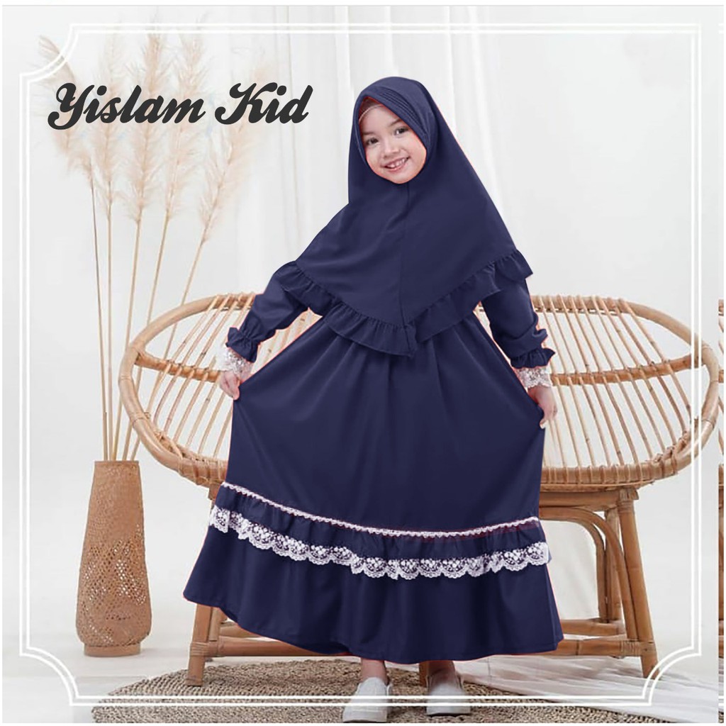 FenishaStore Baju Gamis Anak Perempuan Terbaru YISLAM Kids usia 7-9 tahun