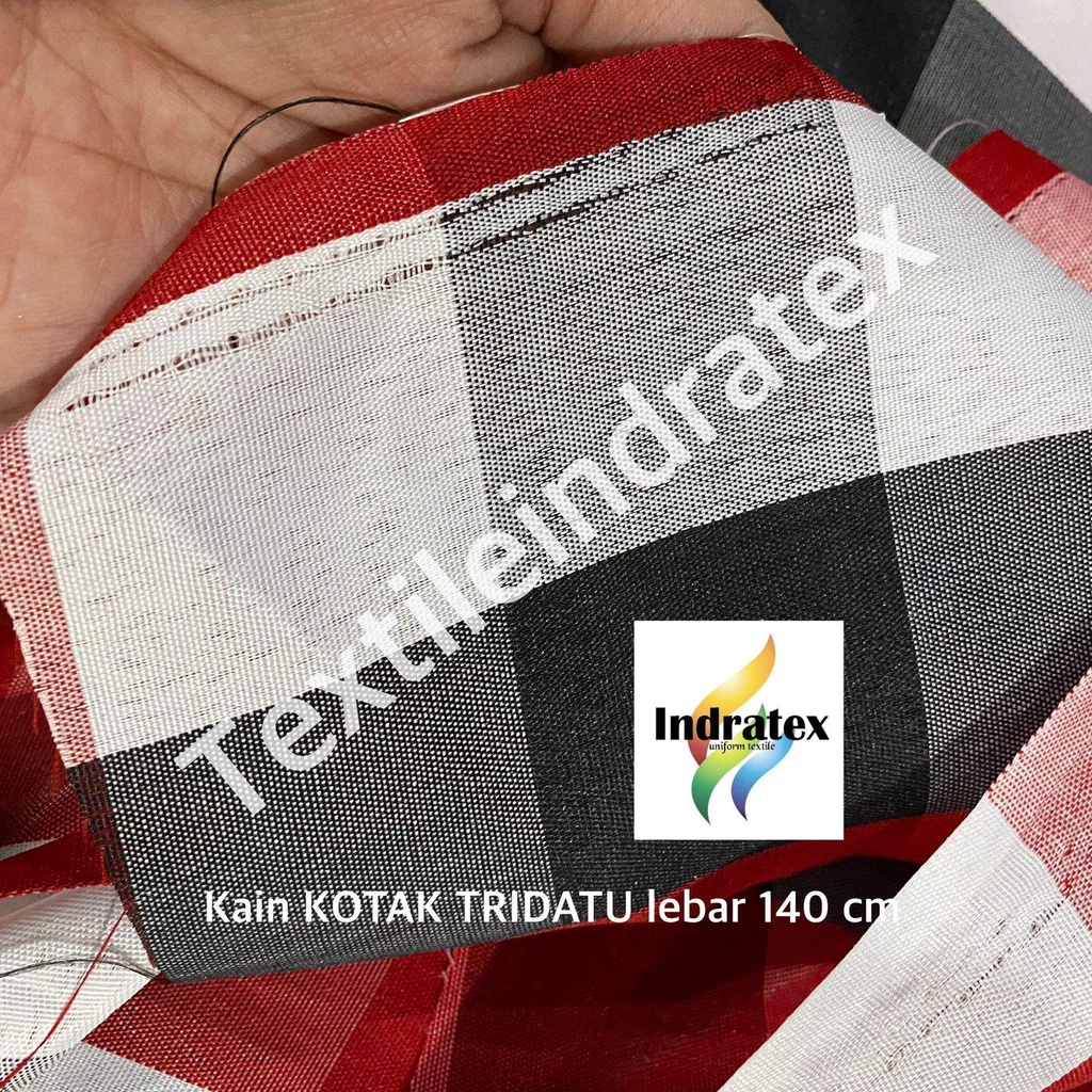 ( per setengah meter ) kain KOTAK TRIDATU BALI hitam putih merah lebar 140 cm untuk upcara adat dekorasi indoor outdoor kerajinan tangan craft