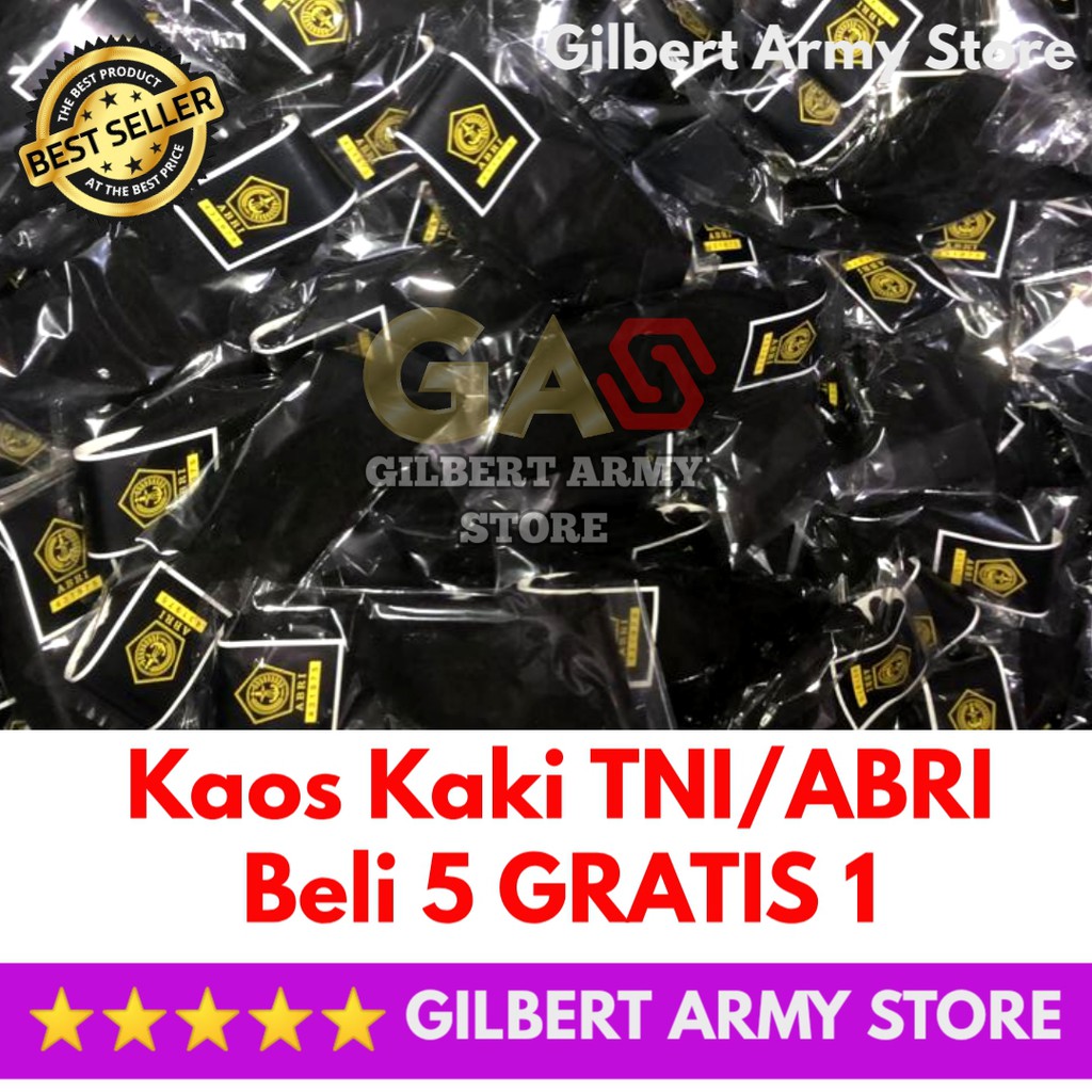 Grosir Kaos Kaki pdl Tni/Abri Murah GILBERT ARMY STORE  kaos kaki kerja polos hitam