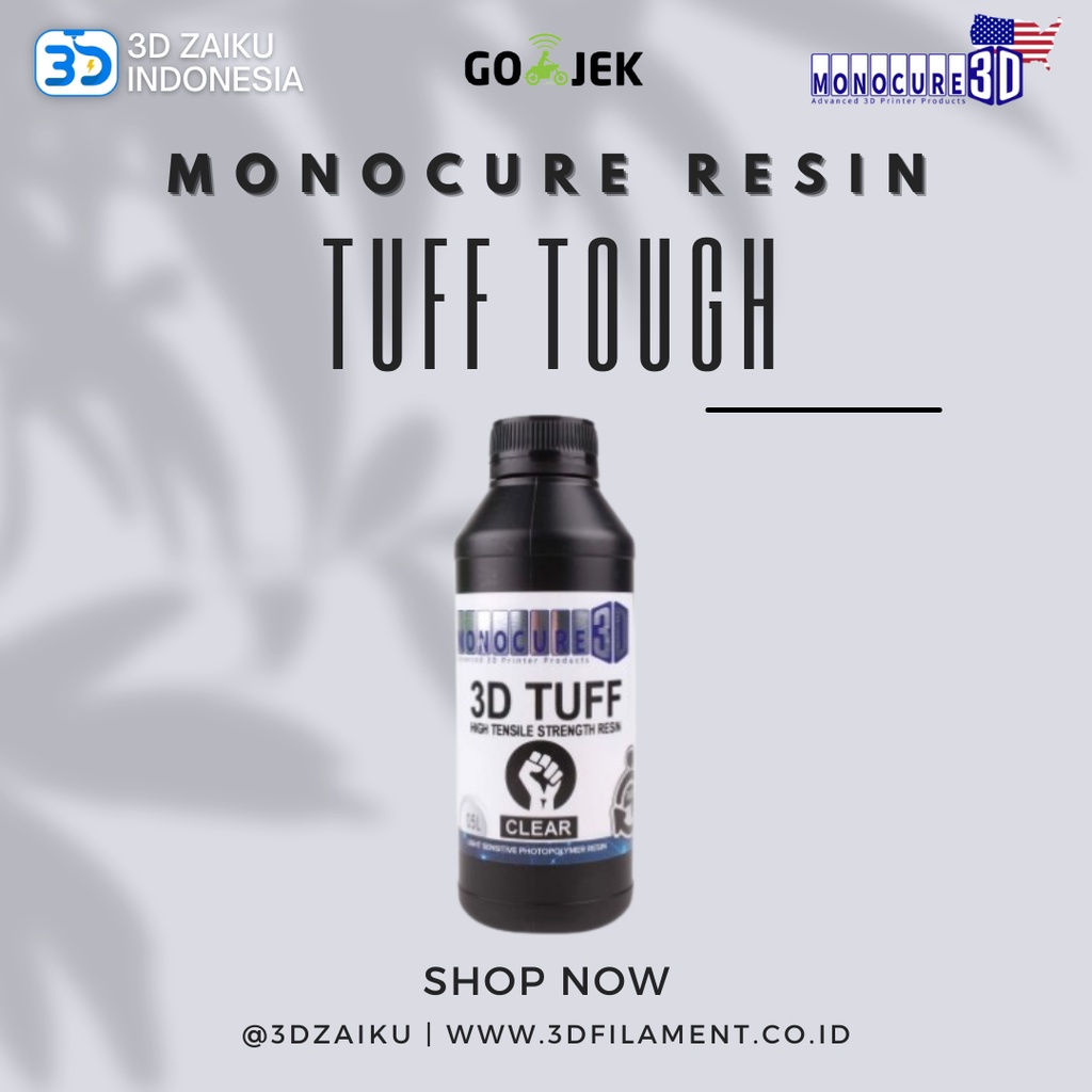 Original Monocure TUFF Tough 3D Printer Resin from Australia