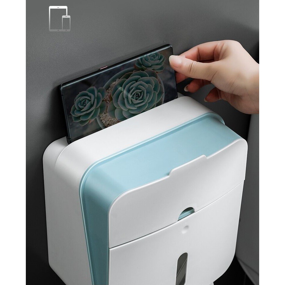 Tempat Kotak Tissue Toilet Gantung - Tempat Penyimpanan Tissue Plus Laci