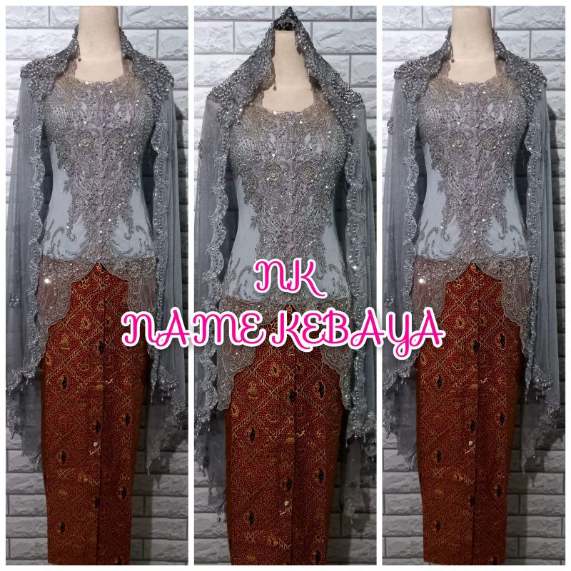 set kebaya akad manten kebaya silver kebaya wisuda modern