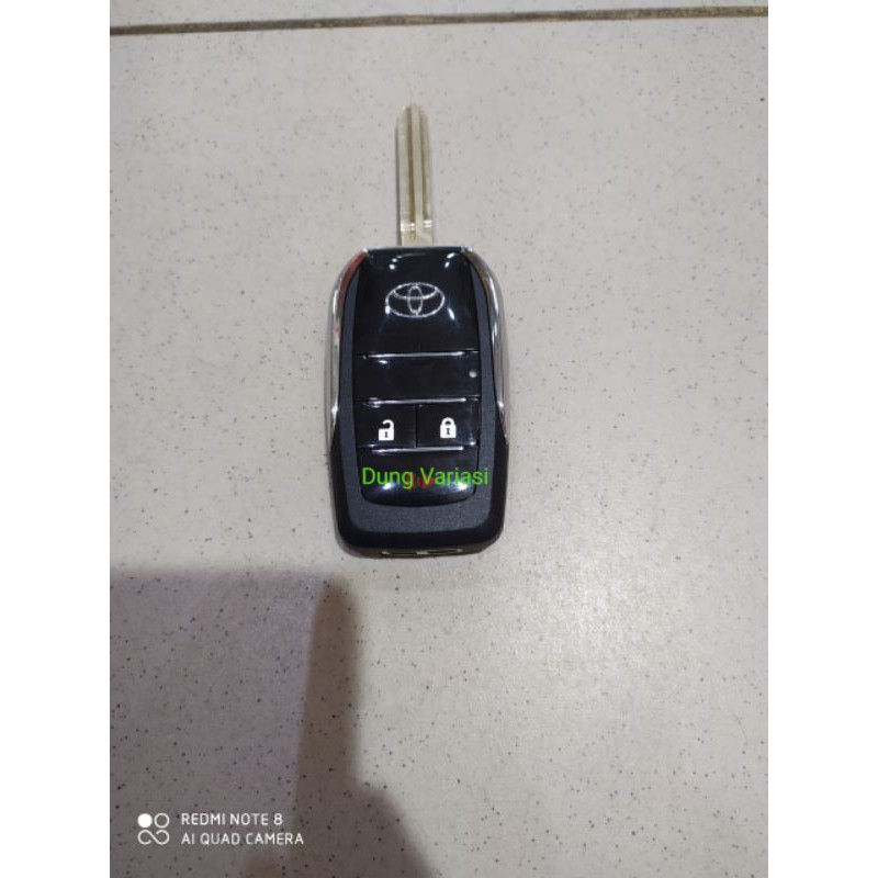 casing kunci lipat flip key Toyota 3 tombol Innova Fortuner hilux