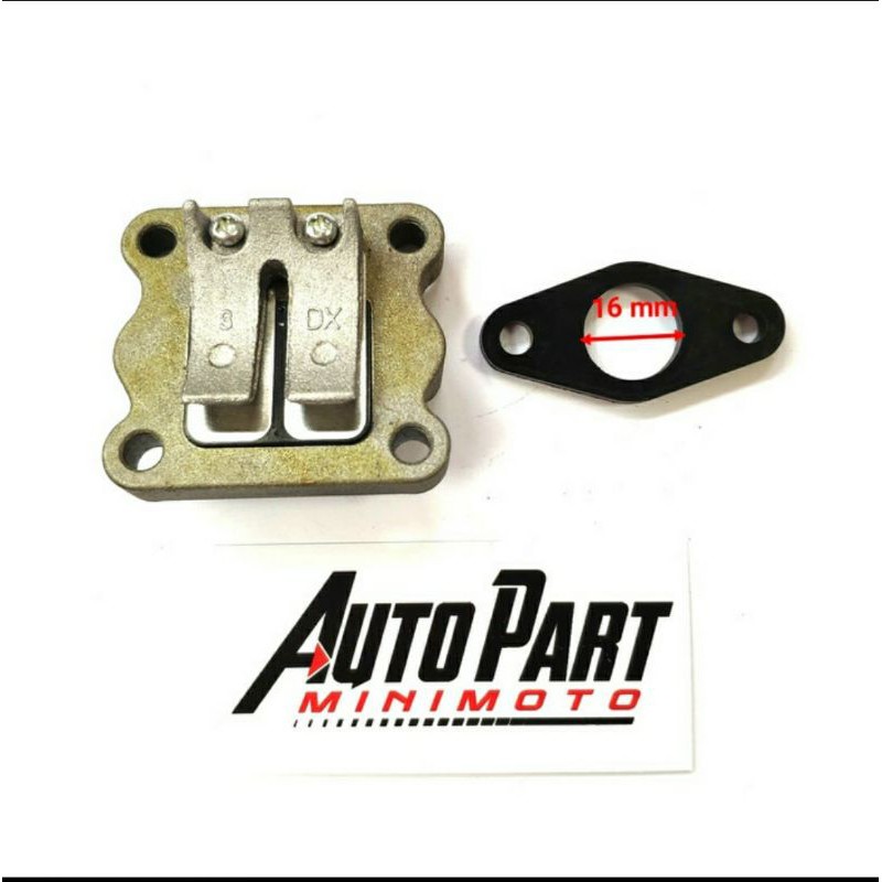 Intake dan Valve Membran Allumunium + Ebonit Mini GP Mini Trail Mini ATV 50cc