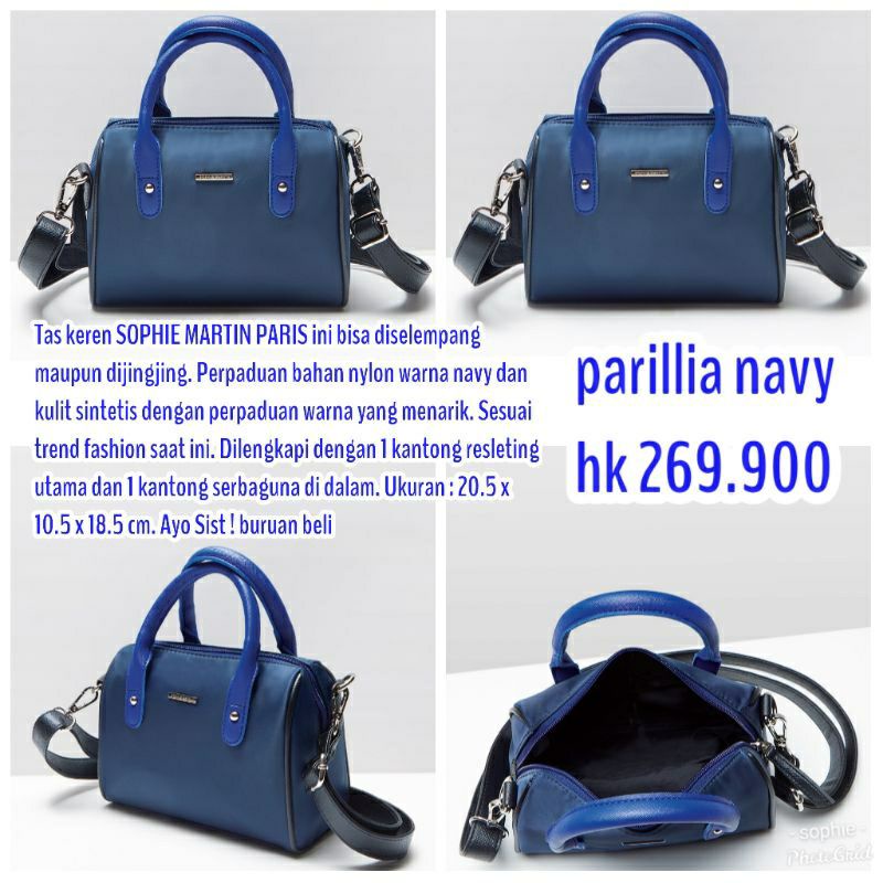 TAS PARILLIA NAVY TAS JINJING TAS SELEMPANG WANITA ORI SOPHIEPARIS PROMO SHOPEE
