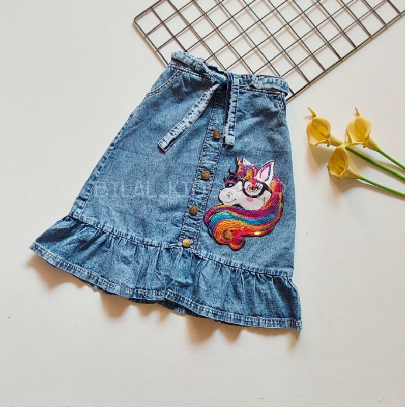 ROK JEANS ANAK PEREMPUAN / ROK REMPEL ANAK