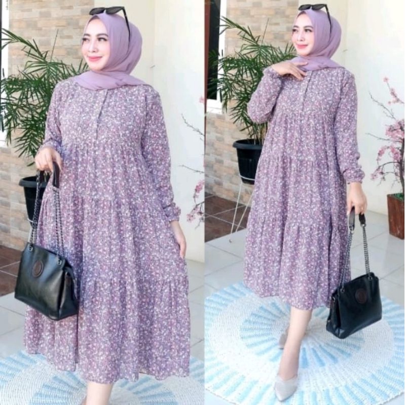 tunik motif bunga kecil