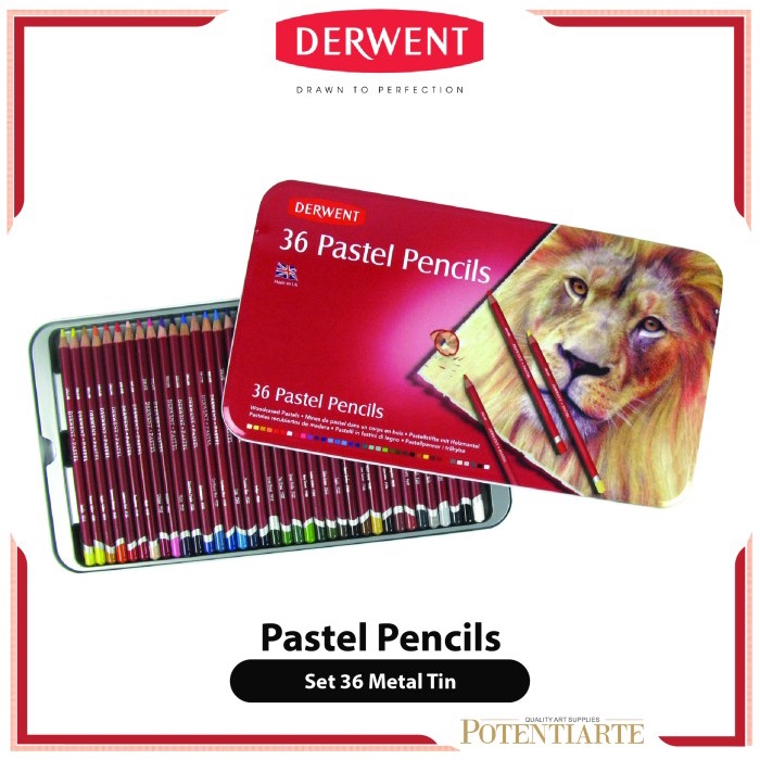 

(BISA COD) Pensil Warna Derwent Pastel 36 Pencil Color Metal Tin Set