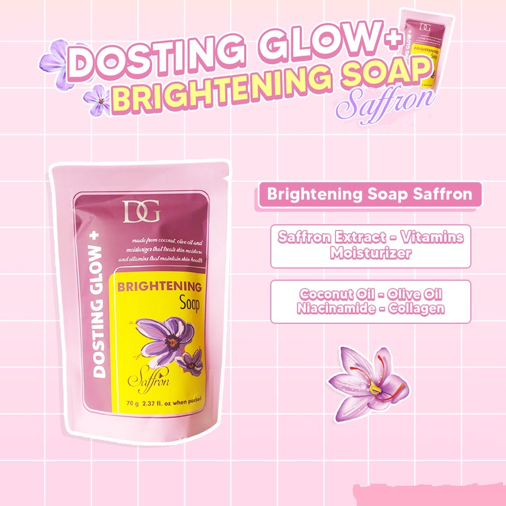 (BOSS) Dosting Glow Brightening Soap Saffron 70g | Sabun Whitening Perawatan Kulit Safron Dosting Gl