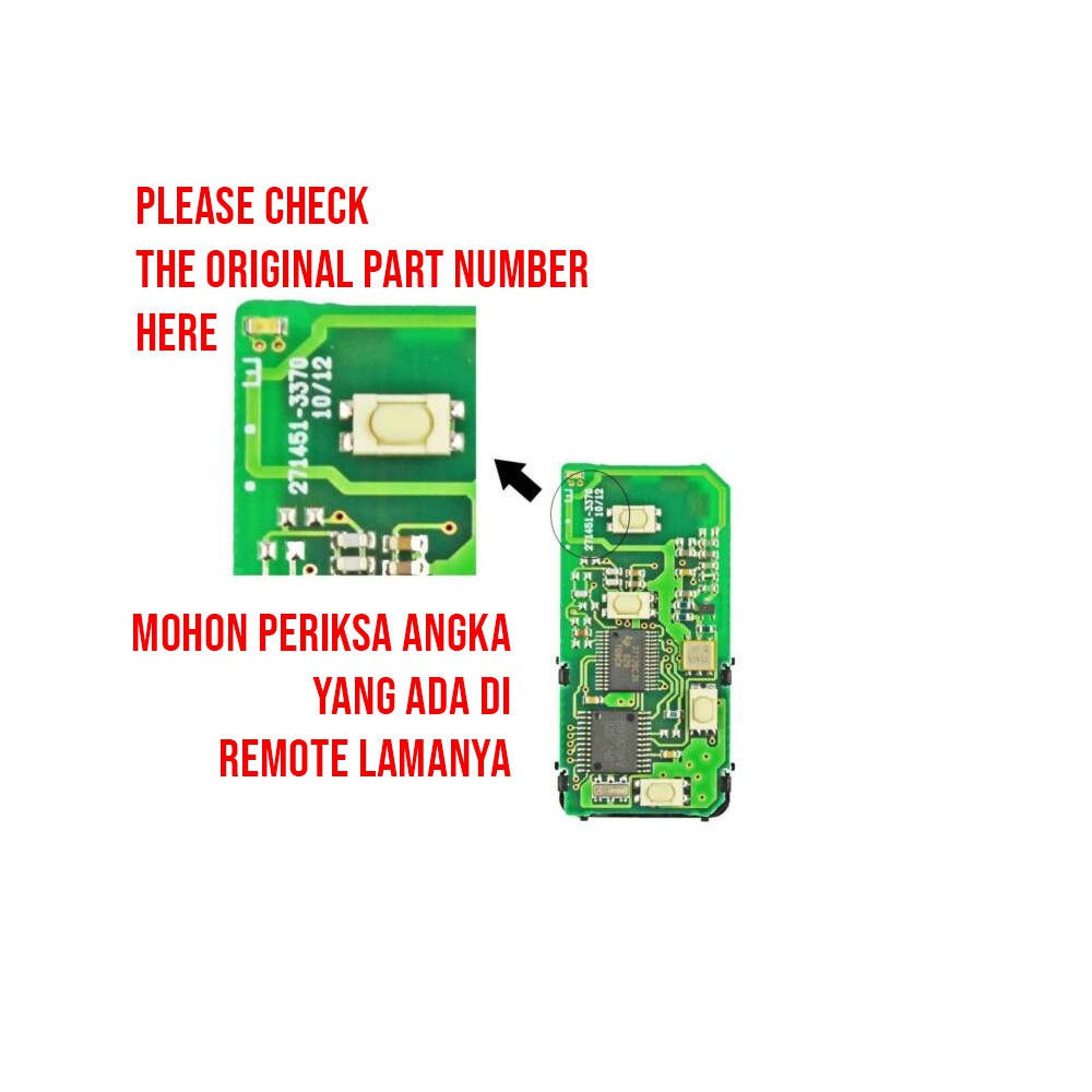 Remote Komplit Smart Key Lengkap Toyota Camry Lama 4 Tombol