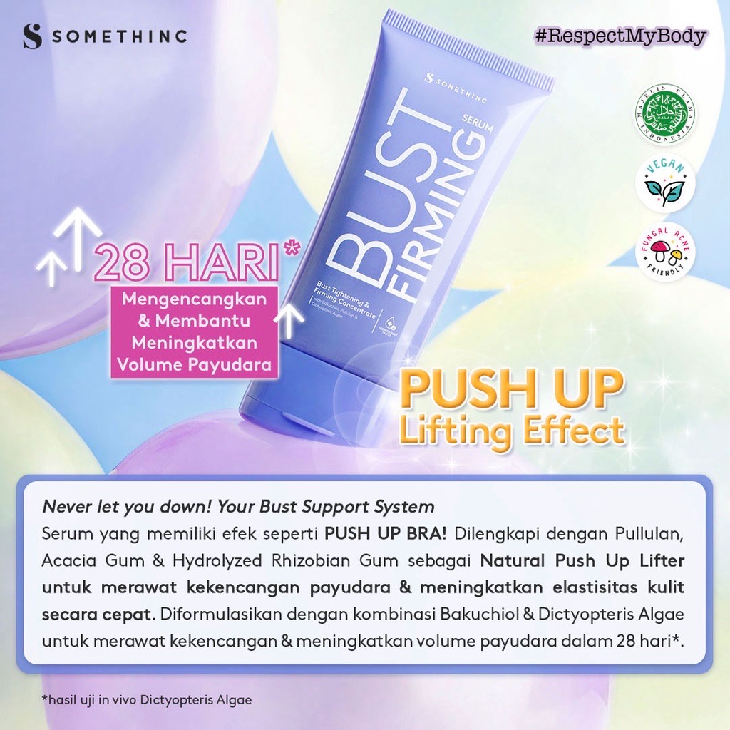 SOMETHINC Bust Firming Serum Indonesia / Body Care Skincare Make Up Cleanser Essence Toner Eye Cream Gel Sunscreen Mask Lotion Creme Oil / Foundation Cushion Loose Powder Blush On Concealer Highlighter Eyebrow Lipstick Lip Tint Gloss Sugar Wax Paket Set