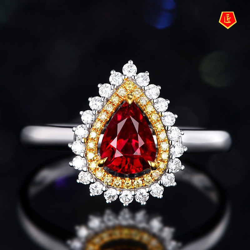 [Ready Stock]Fashion Elegant Ruby Diamond Ring