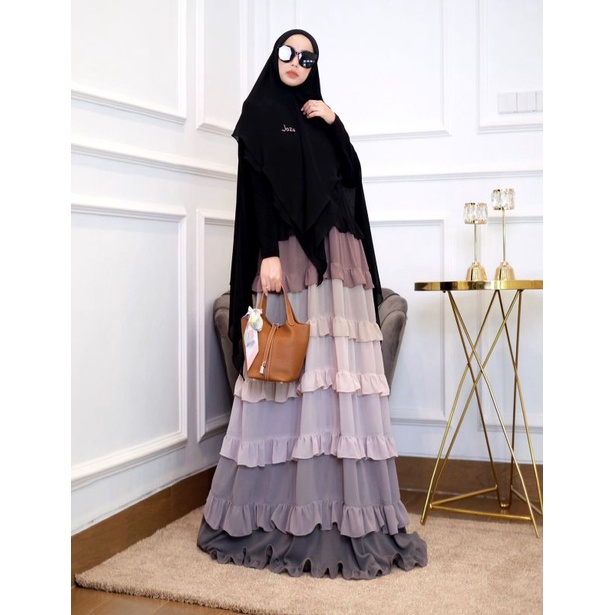 PO 5MINGGU DW RAINBOW SUSUN DRESS SYARI BY JOZA CLOTHING