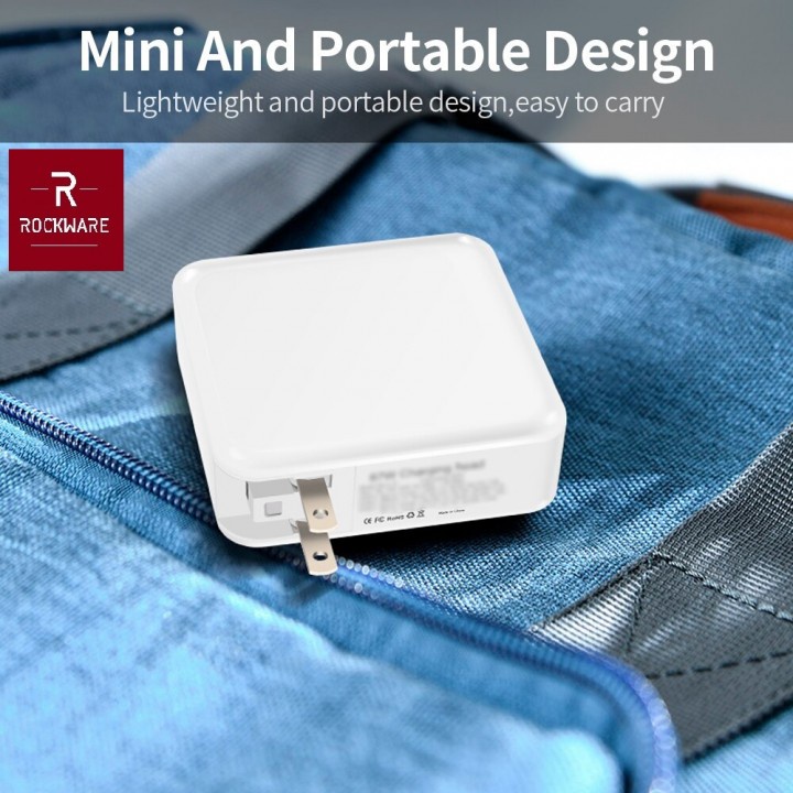 ROCKWARE WLX-I9 87W - Charger 2 Port USB-A dan USB-C - PD dan QC 3.0