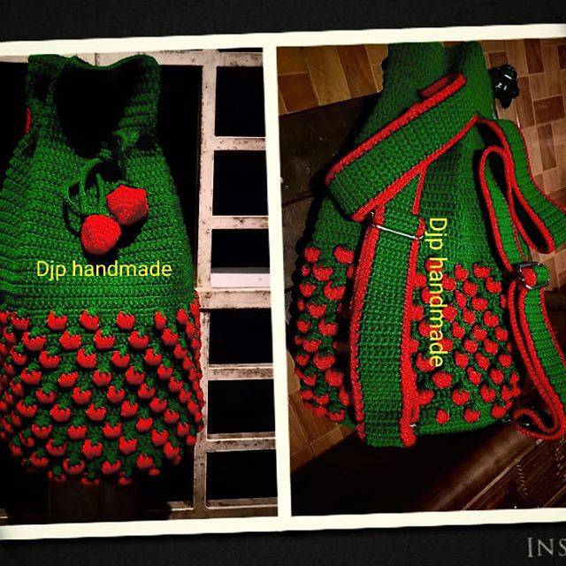 Tas rajut strawberry