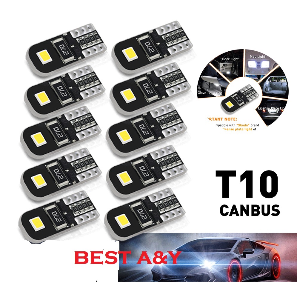 Lampu T10 W5W LED Canbus Error Free 2 Sisi 2 SMD 3030 CHIPSET Super Bright Terang 12V