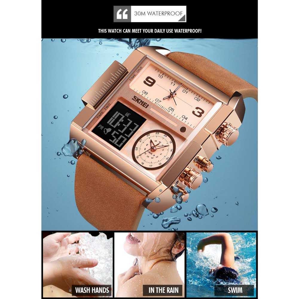 Jam Tangan Digital Analog Pria JT 126 Skmei Cowok Waterproof Jam Tangan Elegant Casual Watch Terbaru