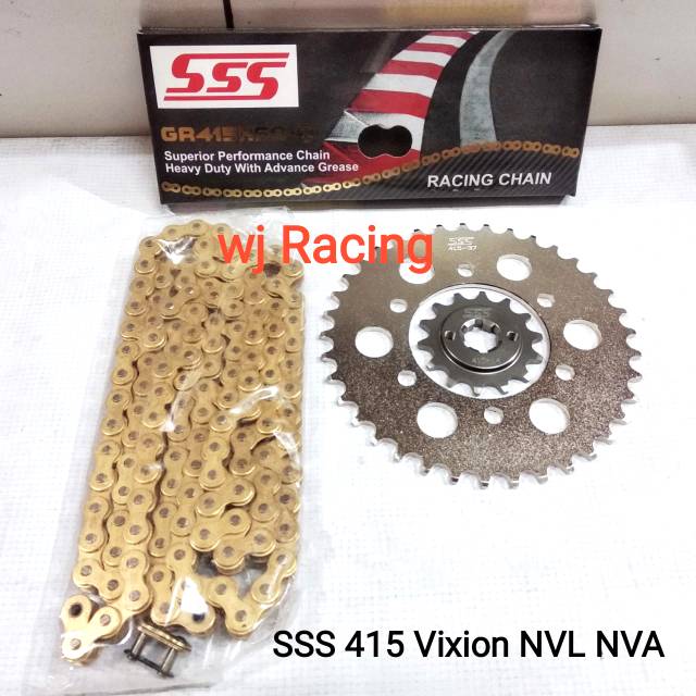 Gear Set SSS 415 Vixion / NVL / NVA + Rantai HSBT