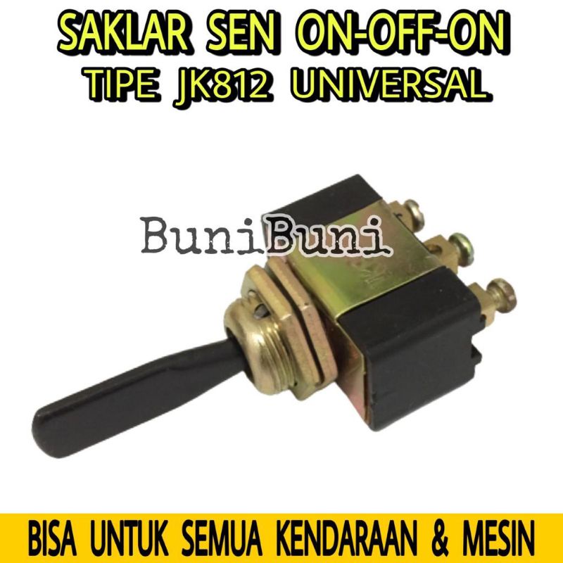 Saklar Lampu SEN On-Off-On 3 Kaki Pin Untuk Mobil &amp; Motor JK812 Universal