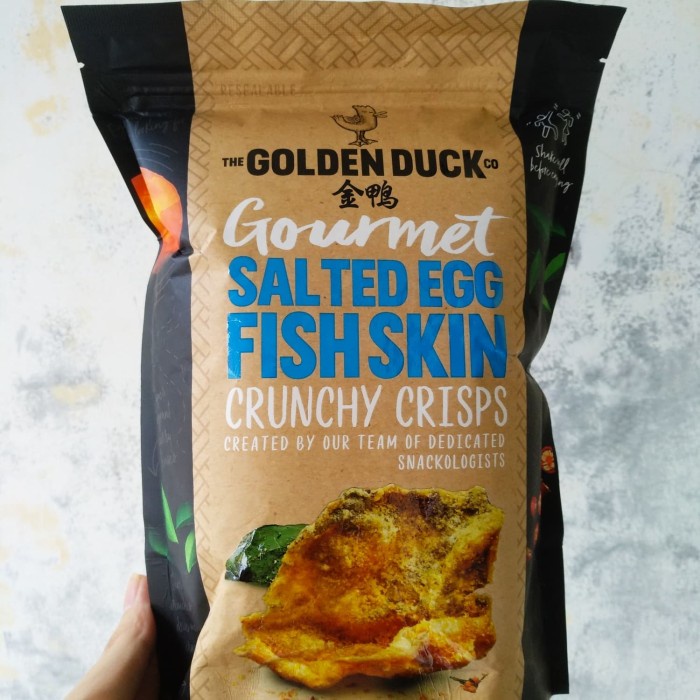 

Golden Duck Gourmet Salted Egg Yolk Fish Skin 125 Gram (Singapore) - Fish Skin - BARU