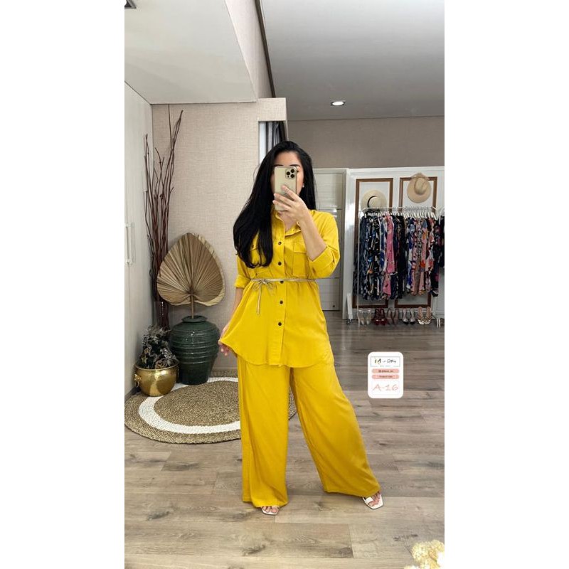 

One Set Casual Kuning Pastel