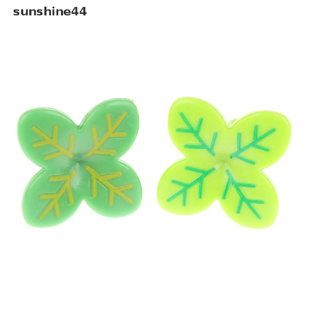 Sunshine 8pcs Pick Buah / Kue / Salad Mini Bentuk Vork Tandenstoker Bladeren