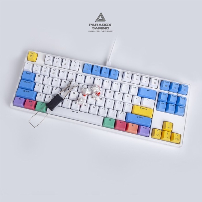 PARADOX GAMING KEYBOARD GHOST87 V2 YELLOW SWITCH/HOTSWAP WHITE CASE