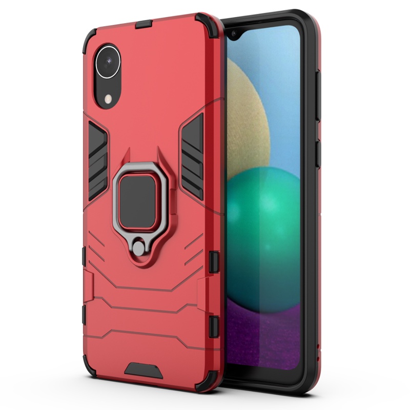 Casing Armor Shockproof + Stand Holder Magnetik Untuk Samsung Galaxy A03 Core A03