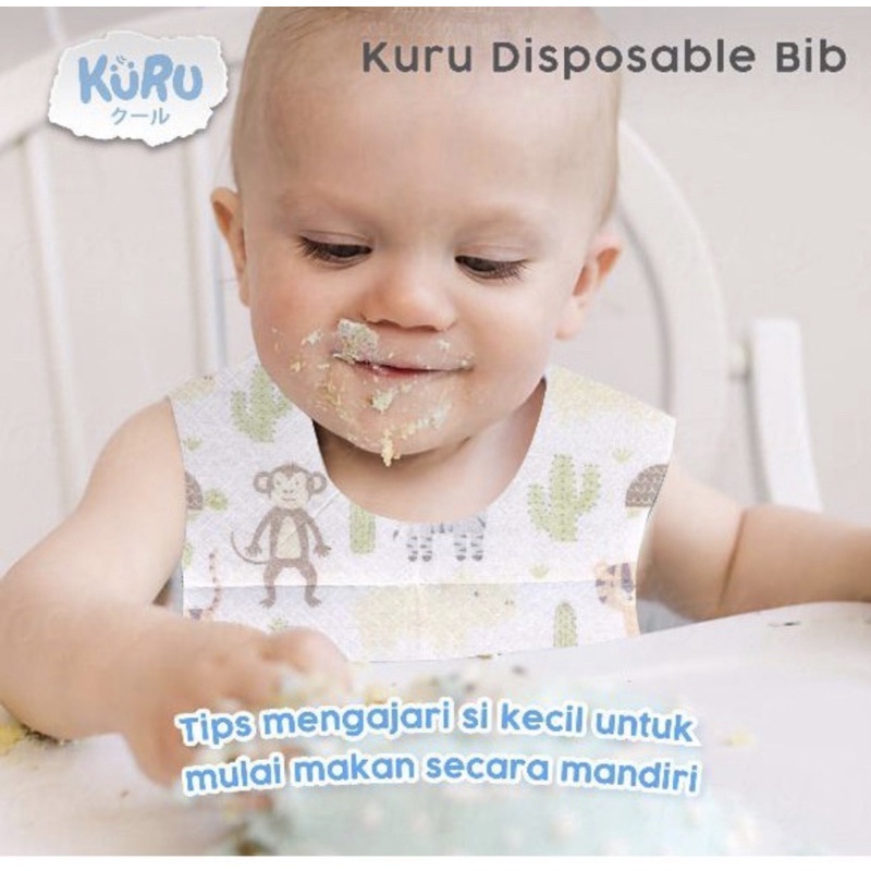 KURU Disposable Bib | Celemek Anak Bayi Sekali Pakai | Baby Bibs Apron