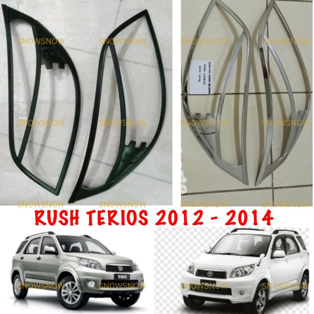 Garnish Lampu Depan Rush Terios Lama Old 2012 2014 Hitam Chrome