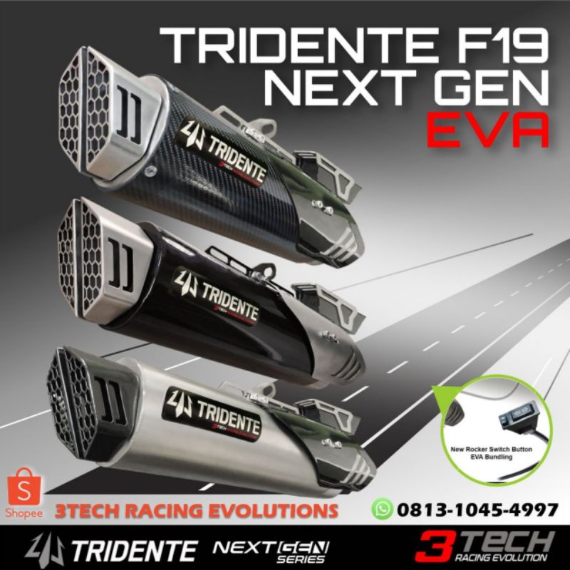 FULLSET TRIDENTE F19 NEXTGEN KNALPOT RACING 3TECH 3 SUARA Fullsystem ORIGINAL GARANSI RESMI