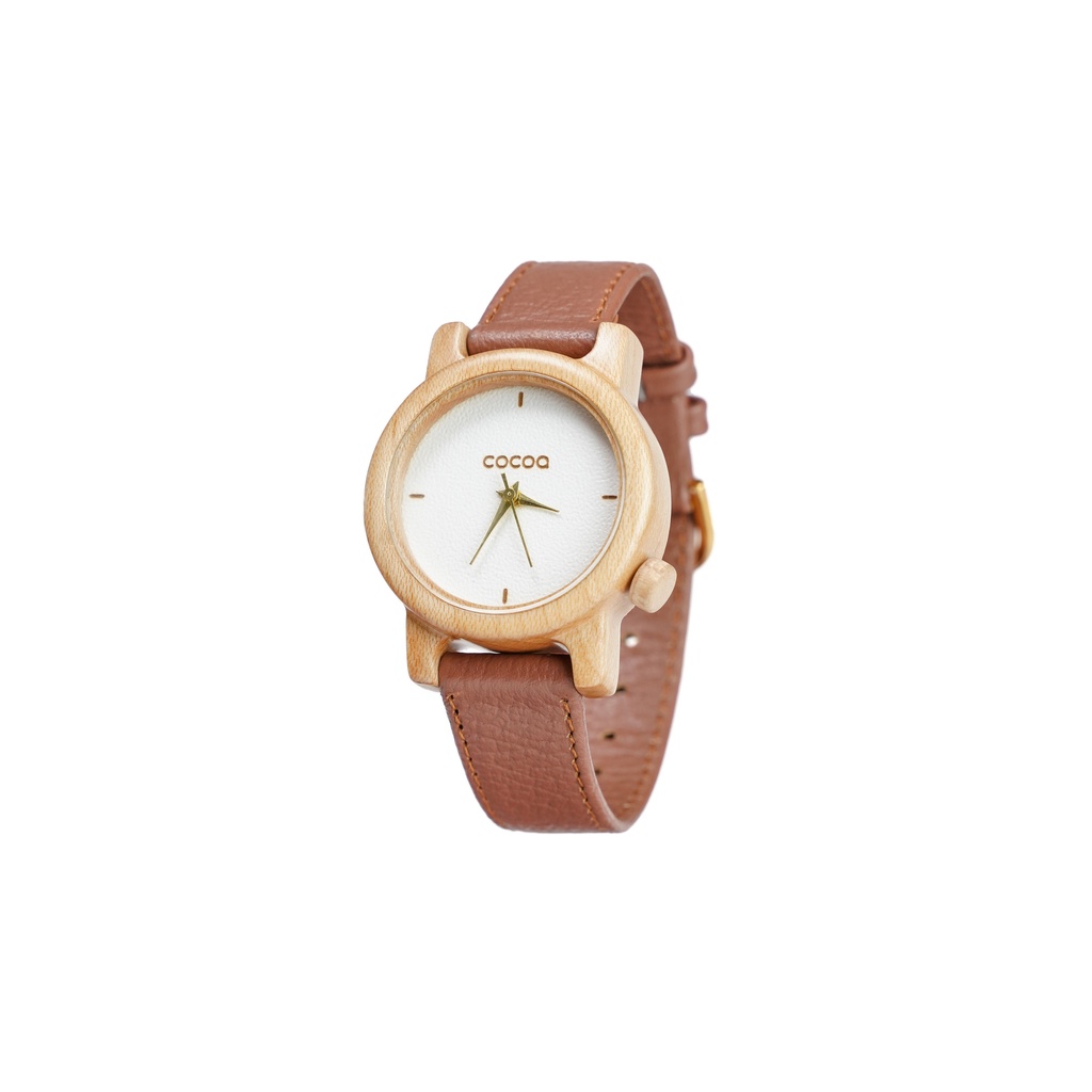 Cocoa Watch Jam Tangan Kayu Maple - Classic Wanita - Gratis Ukir Nama