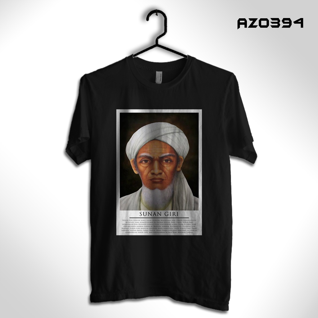 Kaos Baju Terbaru Edisi Walisongo - Sunan Giri - Hitam XS - 6XL